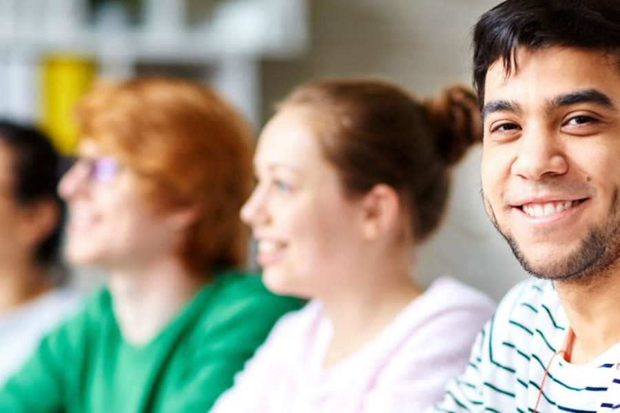 young adults in a classroom