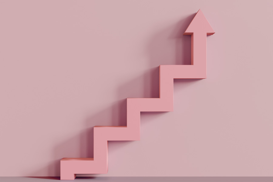 abstract image of arrow in the shape of stairs